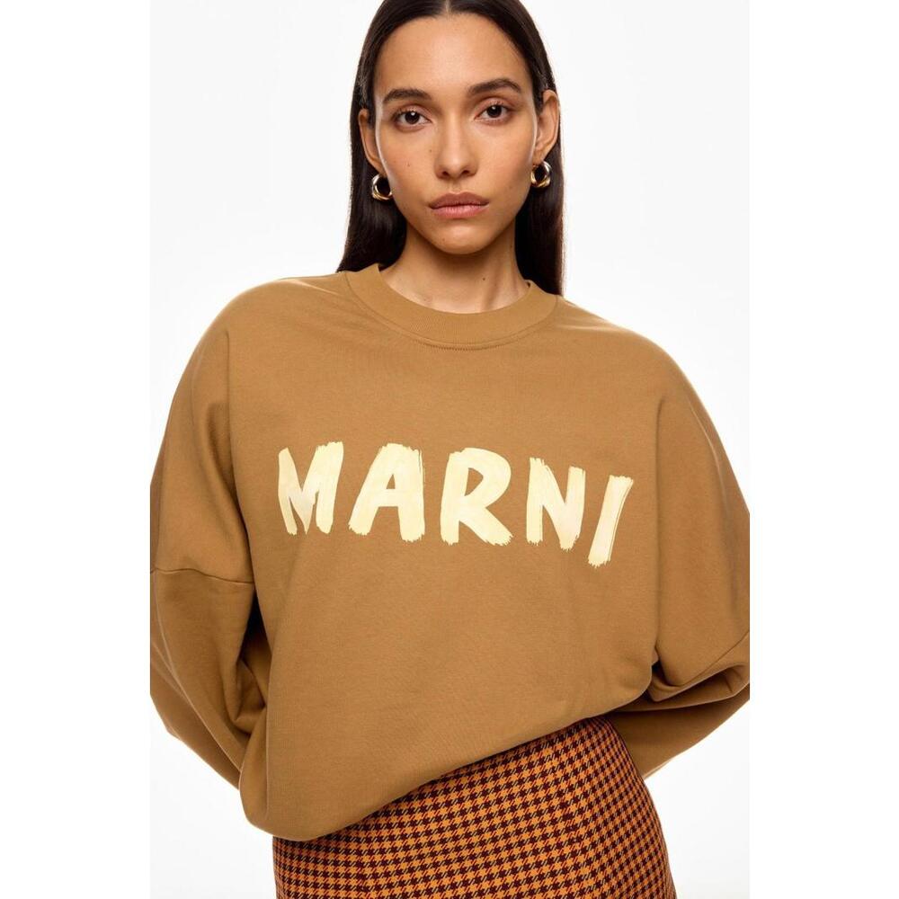 Marni Brown Logo Sweatshirt Size 42